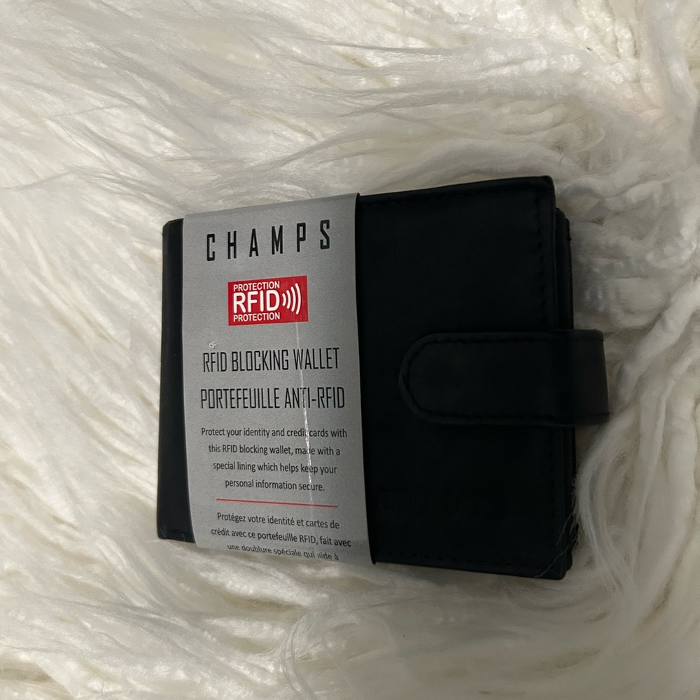 CHAMPS Black RFID Blocking Wallet